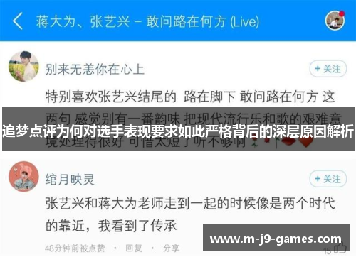 追梦点评为何对选手表现要求如此严格背后的深层原因解析